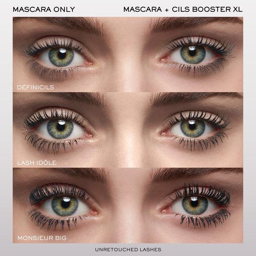 Lancôme Cils Booster XL Mascara Primer & Monsieur Big Volumizing Black Mascara Duo - Voluminizing & Priming Travel Size Makeup Set - For Instant False Lash Look & Big Volume