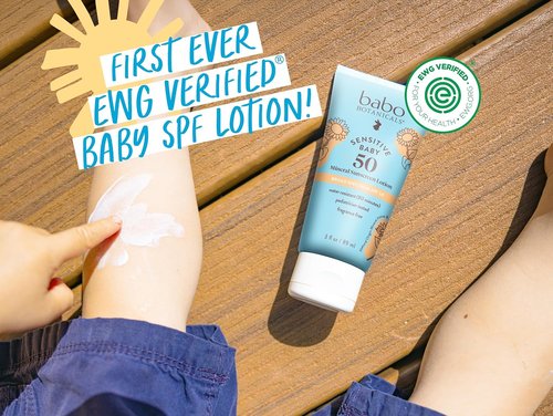 Babo Botanicals Sensitive Baby Mineral Sunscreen Lotion SPF 50 - Fragrance-Free, Water-Resistant | Ideal for Extra Sensitive Skin