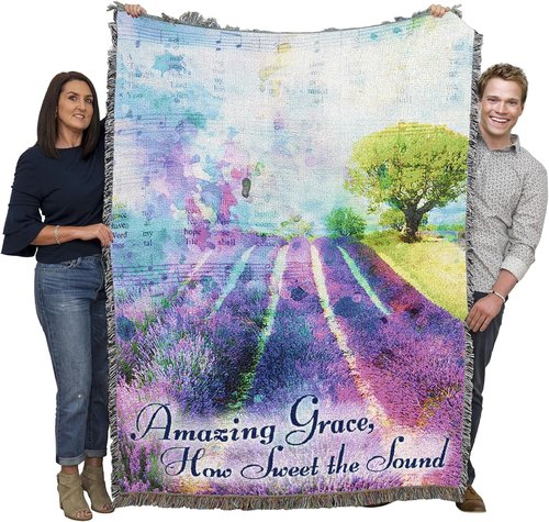 Pure Country Weavers Amazing Grace Blanket - Woven Cotton Tapestry Throw | Made in The USA (72x54)