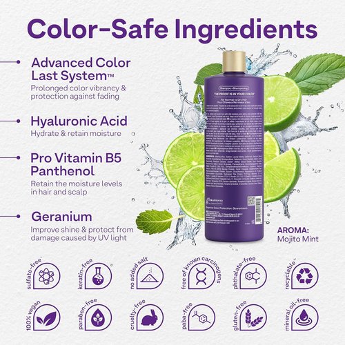 Colorproof Moisture Shampoo - Hydrating Sulfate-Free Formula for Color-Treated Hair | Mojito Mint Scent