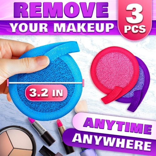 Skiennix 2-in-1 Face Scrub Pads - Washable Microfiber Makeup Remover Cloths | 3 Pcs for Gentle Exfoliation