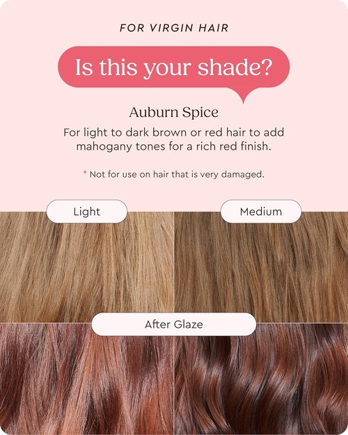 Glaze Color Conditioning Gloss - Tinted Moisturizer for Brown & Red Hair | Boosts Color & Shine, Repairs Damage - Auburn Spice, 6.4 oz
