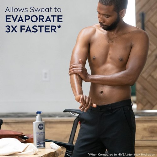NIVEA MEN Body Lotion - 48 Hour Hydration for Men | Breathable Formula, 13.5 Fl Oz
