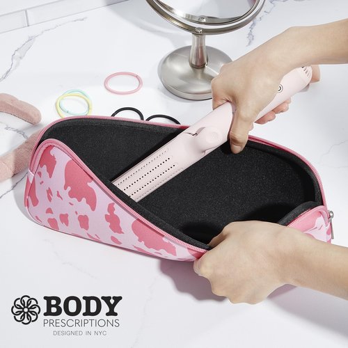 Body PrescriptionsHair Tools Caddy with Stylish Design, Heat Resistant and Hand-Washable Neoprene Hair Styling Tools Case, Pink Cowgirl