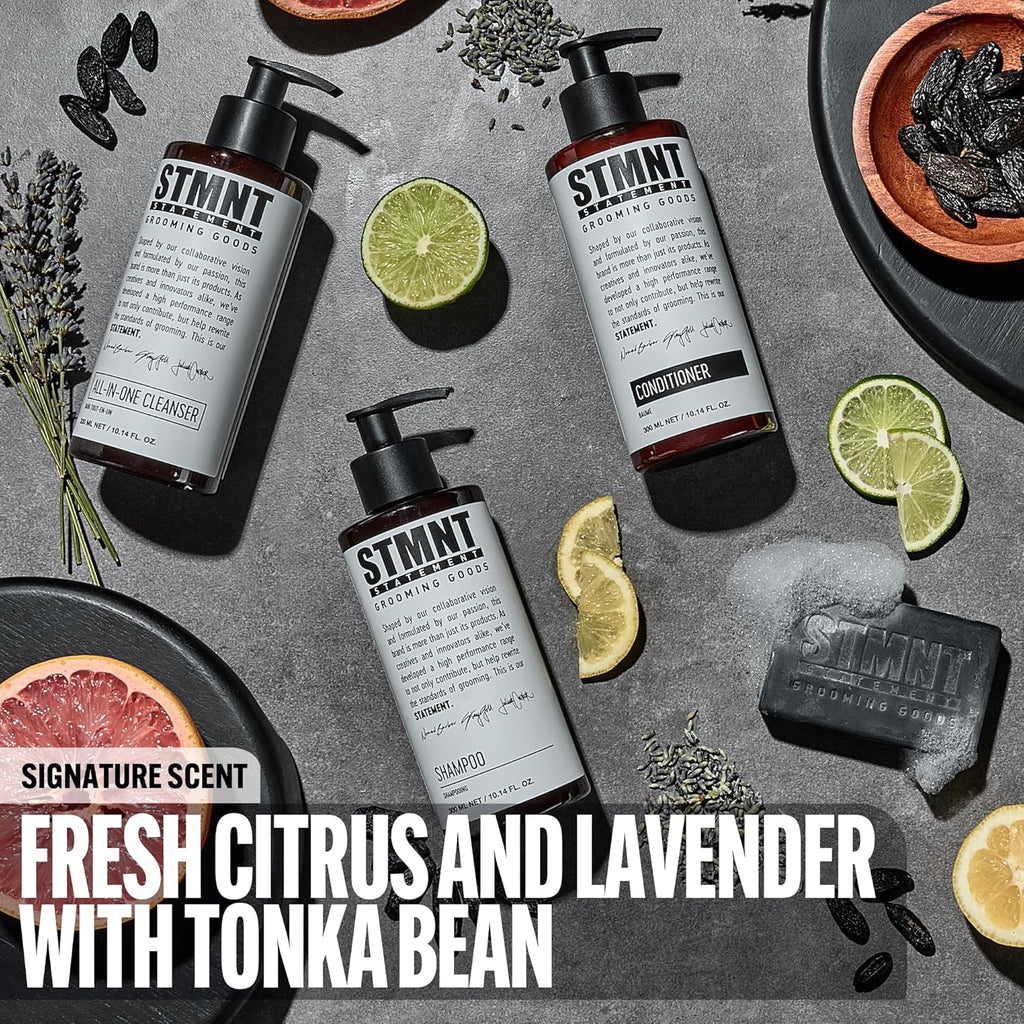 STMNT Grooming Goods Shampoo - Sulfate-Free Formula with Activated Charcoal & Menthol for Fuller Hair