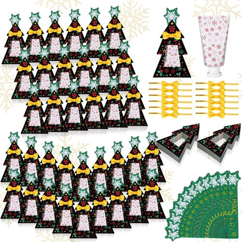 Sacubee 36 Christmas Hand Cream with Nail File Gifts Set Snowflake Hand Cream & Nail File Christmas Party Favors Travel Size Skin Lotion Xmas Party Supplies for Guests