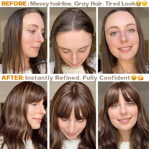 BUPPLER Hair Toppers for Women Real Human Hair-U Shape Toppers Hair Pieces for Women with Thinning Hairr 150% Density Silk Base Clip in Human Topper with Bangs for Daily Use(Dark Brown