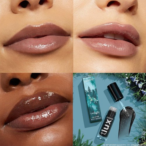 ColourPop x Twilight Lux Lip Oil - Hydrating Sheer Tinted Formula with Chamomile & Calendula - Nourishing Black Lip Oil - Team Jacob (0.16 oz)
