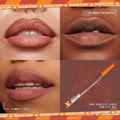 NYX Professional Makeup Duck Plump Lip Liner - Long-Lasting Matte Pencil in Nude Flip (10HR Wear)