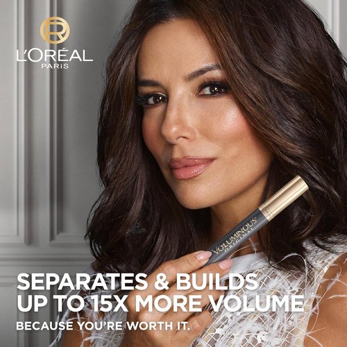 L’Oreal Paris Voluminous Mascara - Build Volume & Length, Washable, Blackest Black, 0.26 Fl Oz.