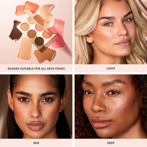 ICONIC LONDON Multi-Use Cream Blush Palette - Bronze & Highlight | Cruelty-Free, Vegan Makeup