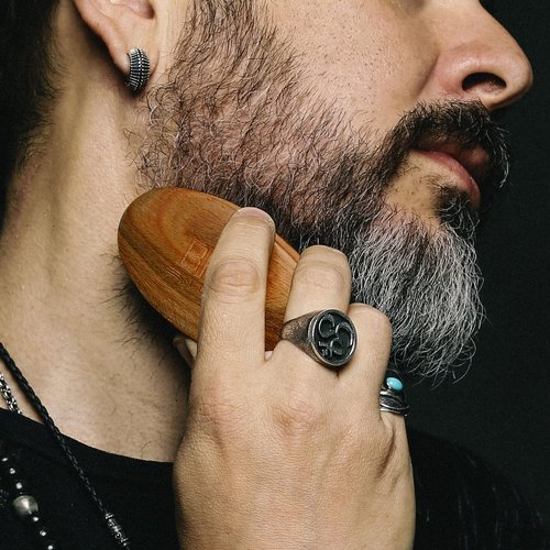 BRV MEN Beard Brush | Firm Boar Bristles | First-Cut Boar Hair Bristles | The Ideal Gift For Men (Green Sandalwood)