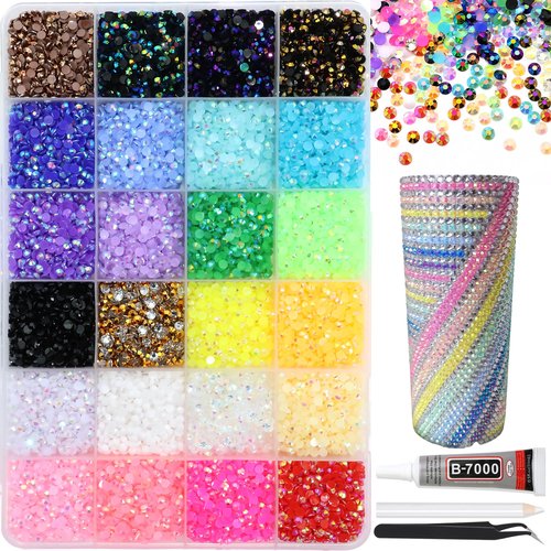 RODAKY Resin Jelly Rhinestones for Crafting Bedazzling,24 Color Rhinestones for Nails Art,3MM Nail Rhinestone and Gems,Nail Diamond Flatback Gems Crystals Charms for Nail Design DIY Makeup Decor