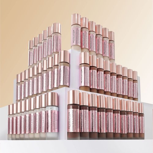 Makeup Revolution Conceal and Define Foundation, Full Coverage & Matte Finish, F9.5 for Medium Skin Tones, Vegan & Cruelty-Free, 0.7 Fl Oz