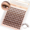 JIMIRE Brown Lash Clusters Wispy Lash Extensions Natural Eyelash Clusters with Bottom Lash Clusters 8-18MM Soft Fluffy Cluster Eyelash Extensions 161Pcs Cluster Lashes DIY at Home