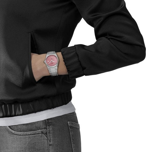 Tissot PRX Swiss Quartz Watch for Women - 35mm Stainless Steel Case, Pink Dial, T1372101133100