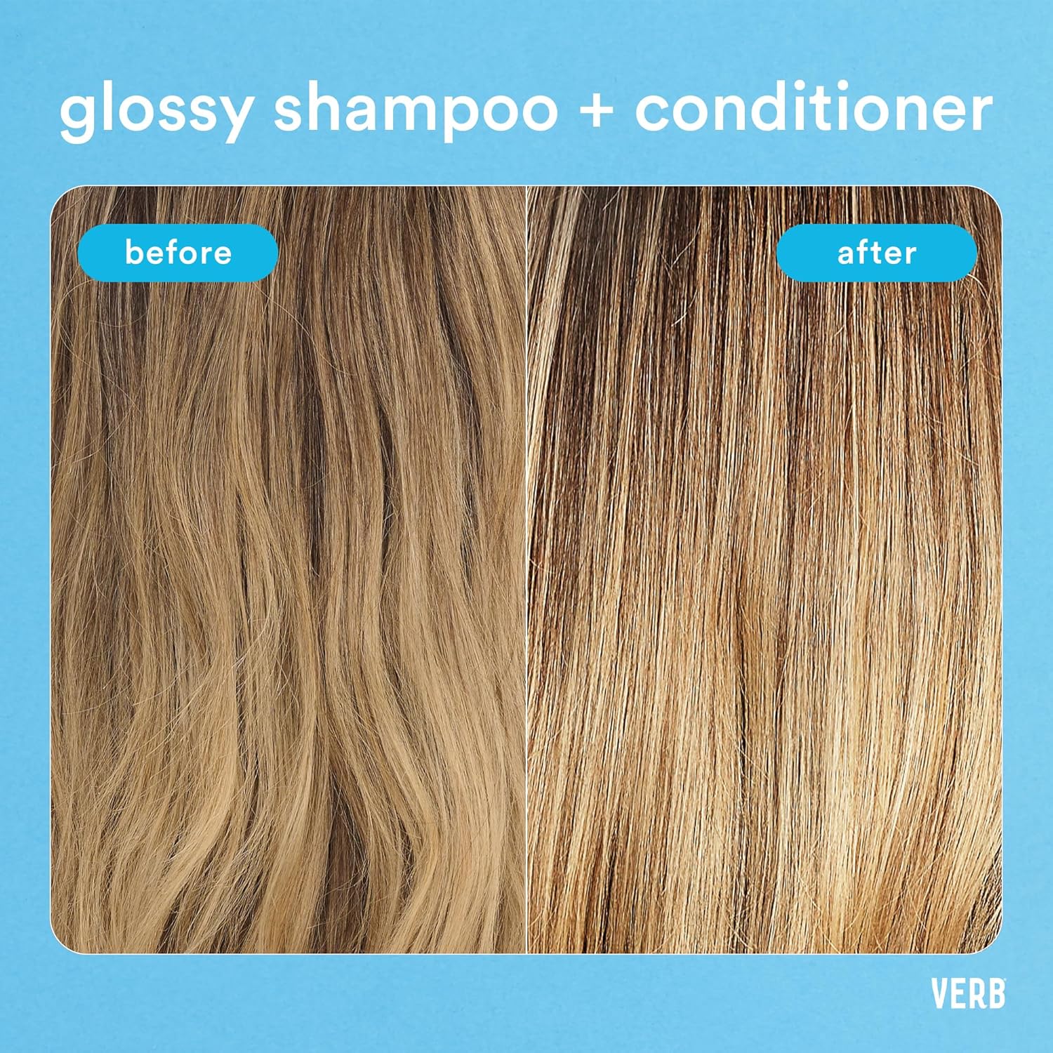 VERB Glossy Conditioner - Conditions, Detangles & Adds High Shine for Thick to Coarse Hair | Vegan & Sulfate-Free