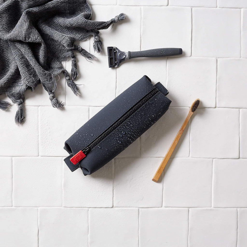 TOOLETRIES Koby Mini Kit - Silicone Toiletry Organizer with Heavy-Duty Zipper | Leak-Resistant & Easy to Clean - Charcoal
