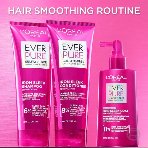 L'Oreal Paris EverPure Sulfate Free Conditioner - Frizz Control & Humidity Resistance, 6.8 Fl Oz