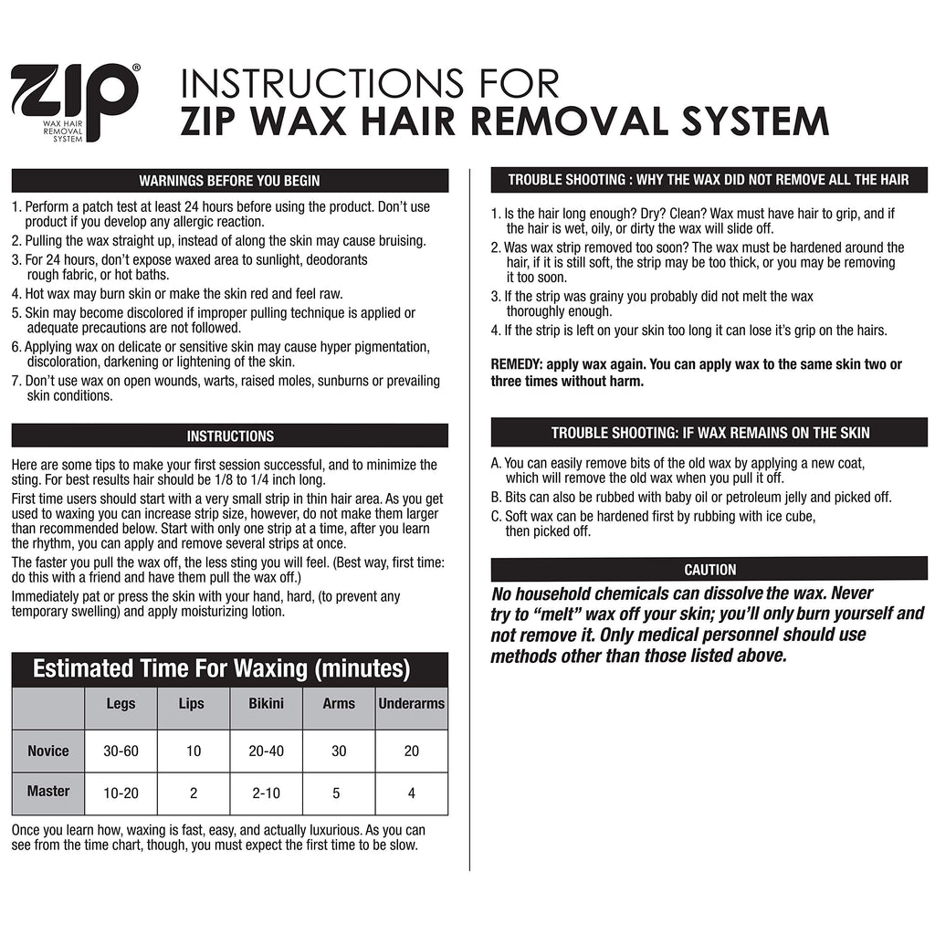 Zip Wax Hair Removal Kit 7oz