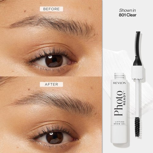 Revlon PhotoReady Brow Gel - Tinted Eyebrow Lamination with Spoolie Brush | Conditions & Defines, 801 Clear, 0.23 fl oz