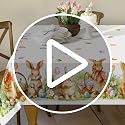 Roszwtit Spring Easter Bunny Oval Tablecloth 60x120 Inches - Waterproof & Durable, Spring Egg & Floral Design, Variations Available