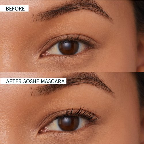 SOSHE Beauty - Peptide Lengthening Mascara | Safe for Contact Lens Wearers, Smudge Resistant, Flake-Free | Clean, Vegan, Cruelty-Free, Certified Plastic Negative