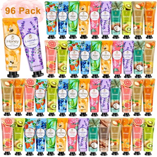 96 Pack Mini Hand Lotion Bulk, Hand Lotion Travel Size, Hand Cream Bulk Gifts for Women, Party Favors, Thank You Gifts, Teacher Appreciation, Bridesmaid Gift, Nurses Gifts,Christmas Stocking Stuffers