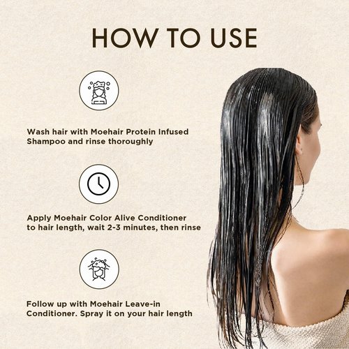 MOEHAIR Trio Pack - Protein Infused Shampoo, Color Alive Conditioner & Leave-in Conditioner | 12 Fl Oz Each - Hydrating for Dry, Damaged Hair