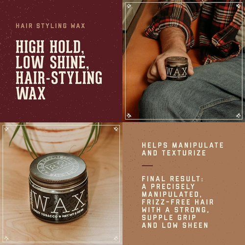 18.21 Man Made Hair Styling Wax - Original Sweet Tobacco Scent | Low Shine Finish, 2oz