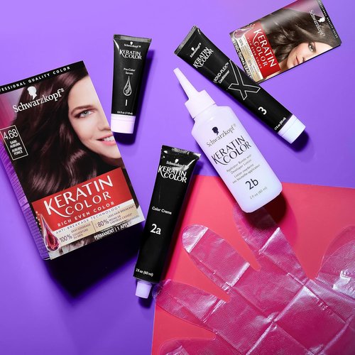 Schwarzkopf Keratin Color Permanent Hair Color Cream - 4.68 Dark Auburn | Long-Lasting Formula