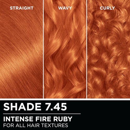 Garnier Olia Ammonia-Free Permanent Hair Color - 7.45 Dark Fire Ruby, Oil-Rich Formula, 2 Count