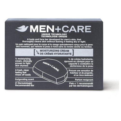 DOVE MEN + CARE 3-in-1 Bar Cleanser - Extra Fresh Hydrating Body, Face & Shaving Soap | 3.75 Ounce (Pack of 8)