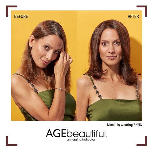 AGE Beautiful Permanent Hair Color Dye - 100% Gray Coverage & Anti-Aging Formula | Biotin-Enriched for Thicker, Healthier Hair