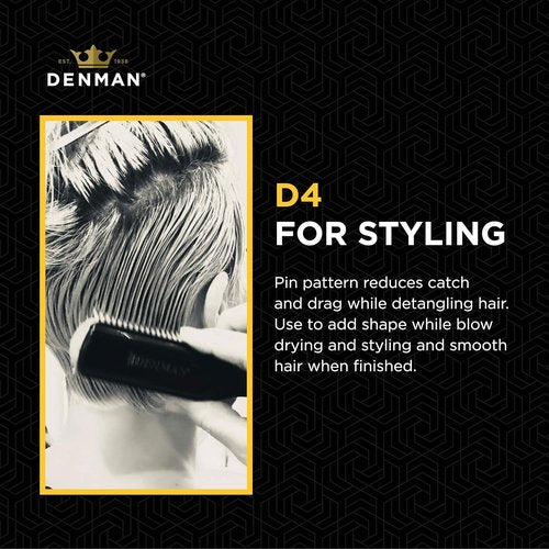 Denman D4 Hairbrush - Premium Styling Tool for Smooth, Tangle-Free Hair | Ideal for All Hair Types
