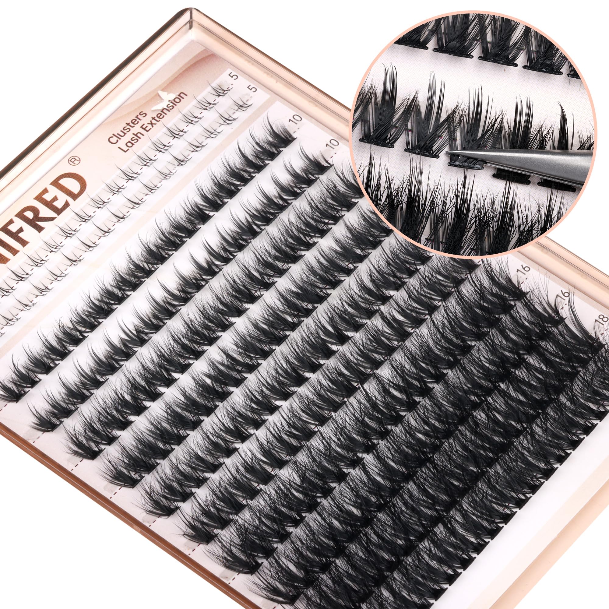 Wispy Lash Clusters with Bottom Lashes Eyelash Clusters C Curvature Cluster Eyelash Extensions 10-18mm Individual Lashes DIY Lashes Clusters Thick Volume by Winifred