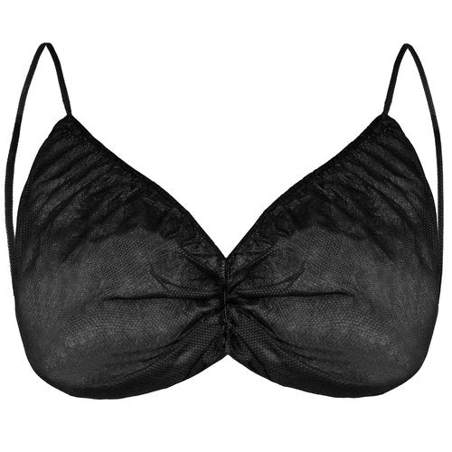 Spa Intimates Black Disposable Backless Bra for Spa Treatments - Spa, Massage, & Medical Bra for Women - 25Count (S/M)