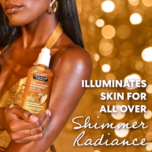 Palmer's Cocoa Butter Formula Shimmer Body Oil - Hydrating Radiance Oil with Vitamin E, 5.1 Fl Oz | Enhances Dark Tones & Tans