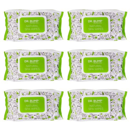 Dr. Bump Intimate Care Natural Spa Wipes with Tea Tree and Manuka Honey 80 pcs Pack of 6