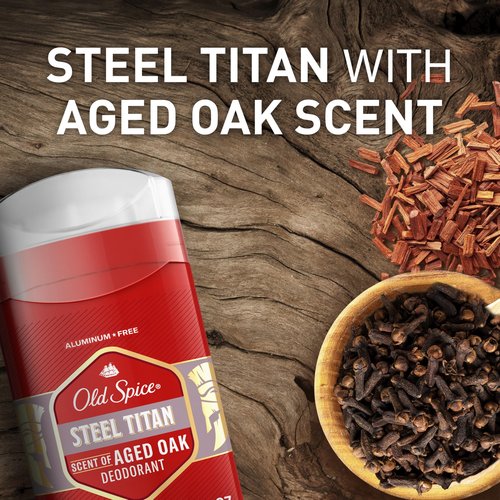 Old Spice Aluminum Free Deodorant for Men, 24/7 Odor Protection, 24/7 Freshness & Lasting Scent, Titan with Aged Oak Scent, 3.0 oz (Pack of 3)