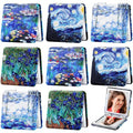 Vercraft 8 Pcs Compact Mirror Double Sided Makeup Square PU Leather Portable Pocket Hand Mirror Bulk with 2X1X Magnification Art Gift for Woman