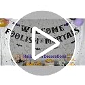 Halloween Party Banner - Welcome Foolish Mortals Variation Banner with Ghosts & Bats