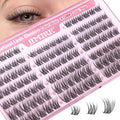 Natural Lash Clusters 8-12MM Short Eyelash Clusters Wispy Lashes Clusters with Clear Band C-Curly Cluster Eyelash Extensions 120Pcs DIY Lash Extensions at Home by JIMIRE