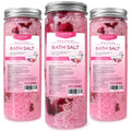 XIWEIOO Bath Salts Kit Pack of 3 Natural Himalayan Pink Salt Bath Salts Gift Set Soak Tea Tree Oil for Women Bath Sea Salts - Relaxing - Epsom Salt - Body Spa Care Relaxing Soaks