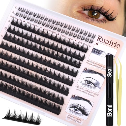 Manga Lash Clusters Kit Wispy Fairy Lashes Clusters Anime Volume Eyelash Clusters SIY Separate It Yourself Cluster Eyelash Extensions with Bottom Lashes Lash Extension Kit with Bond Seal by Ruairie