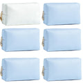 EOLUCC Bridesmaid Proposal Gifts Letter Cosmetic makeup bag bulk for Wedding Party Favors Bachelorette party decorations Makeup Pouch Birthday Toiletry Organizer Bag Makeup Case Gift (Blue)