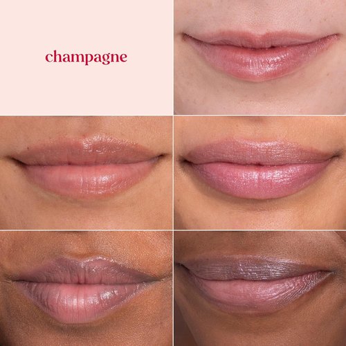 Burt's Bees Shimmer Lip Tint Set - Moisturizing Tinted Lip Balm Sticks for All-Day Hydration | Champagne (4-Pack)