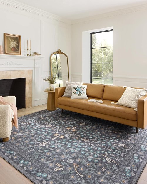 Loloi Rifle Paper Co. Accent Rug - Maison Collection Nightingale Black, 2'3" x 3'9", .19" Pile Height