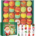 20-Pack Bath Balls with Surprises, Twenty Christmas Toys Inside, Natural Handmade Bubble Ball Set