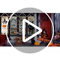 Halloween Hanging Banner 4PCS Black Cat Skull Ghosts Haunted Mansion Decor